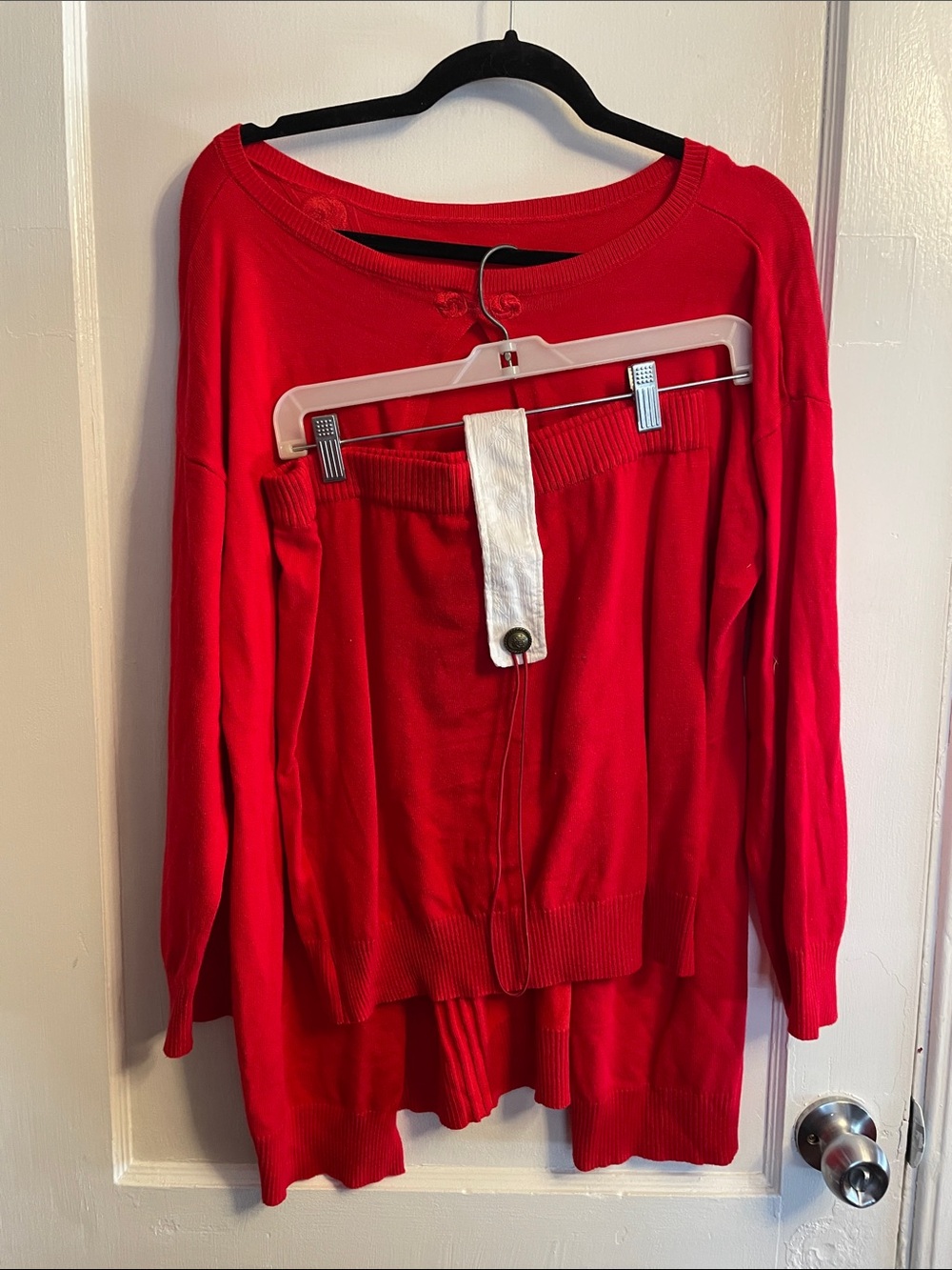 Yor Forger Spy X Family Costume Bright Red Knit Sweater Set